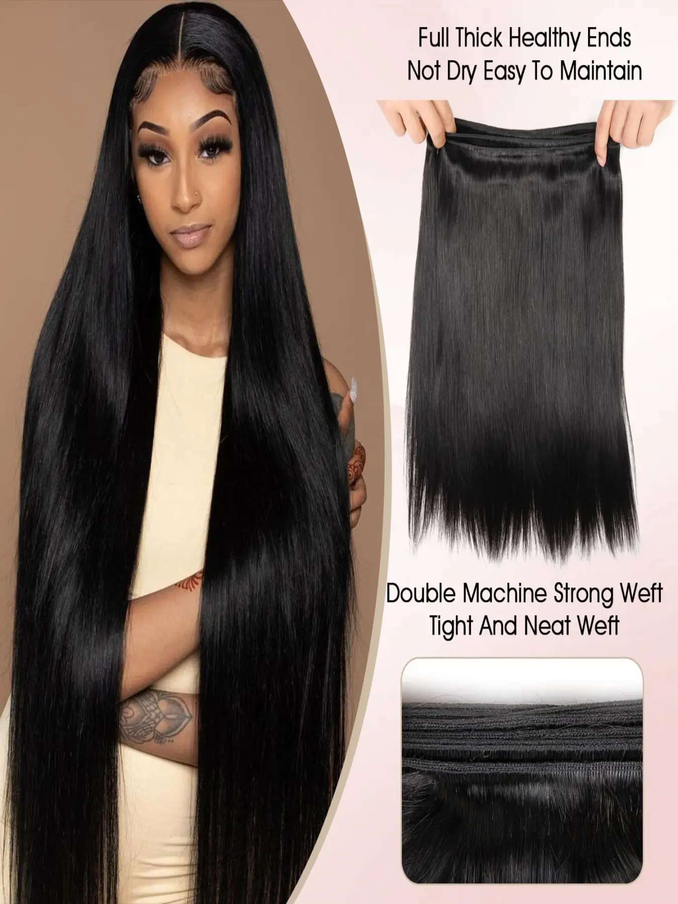 Human Hair Bundles with Frontal Closure, 4 Bundles, 13x4 HD 
