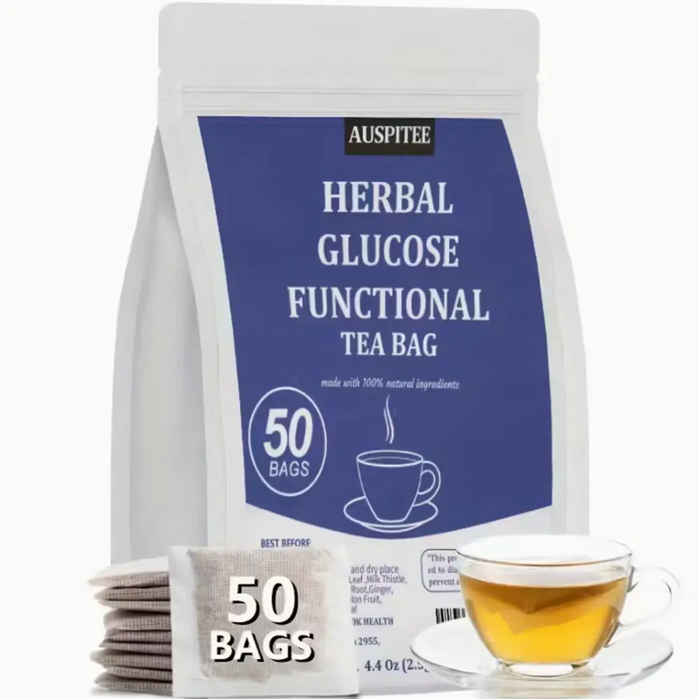 Herbaly Glucose Support Tea - Organic Herbal Blend With Gymnema, Cinnamon & Bitter Melon