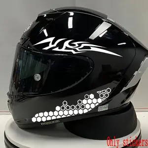 1SET Waterproof & Wear-Resistant Reflective Helmet Sticker, Suitable for Motorcycle Helmet/Bicycle Helmet/Off-Road Gear/Tool Shell, High-Recognition Logo Decal, Add Personality and Night Safety to Your Outdoor Gear