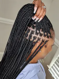 Women's Synthetic Box Braid Wig, Full Lace African Braid Wig, Stylish Cornrow Headband Wig for Versatile Styling, Ideal for Daily Wear