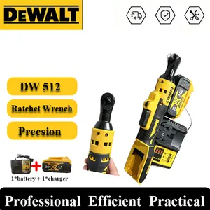 DEWALT DCF512 20V Brushless Right Angle Ratchet Wrench - 0-300RPM Variable Speed, 95Nm Max Torque, 1/2" Dual Drive, Tool Only or Kit with 1 Battery and Charger for Automotive Repair and Maintenance