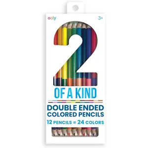 Double-Ended Colored Pencils, Set of 12 with 24 Colors, Drawing & Coloring Pencils for Kids and Adults, Colorful School Supplies for Arts and Crafts, Double-Ended
