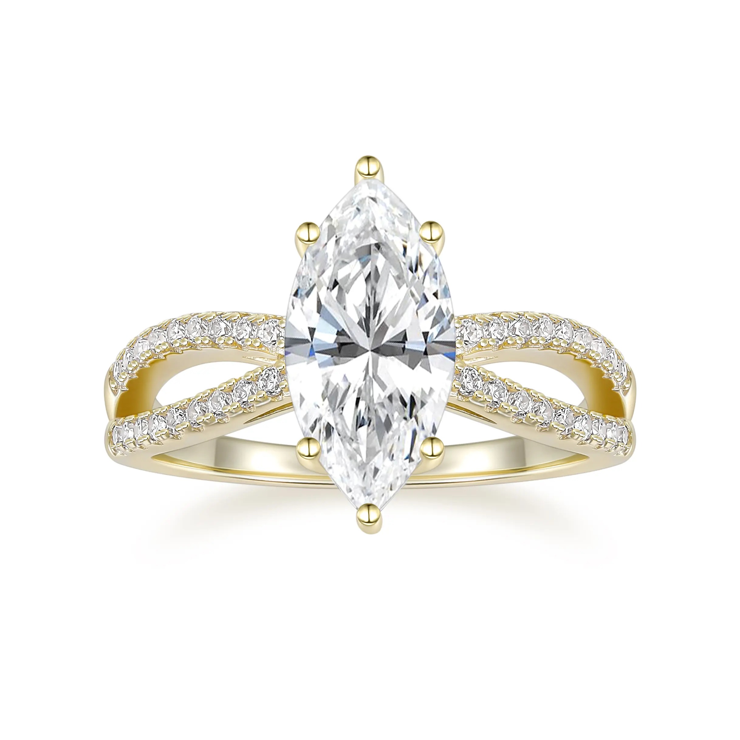 FINDURINGS  3CT 925 Sterling Silver Engagement Rings Marquise Cut Solitaire Cubic Zirconia CZ Wedding Promise Rings for Her Wedding Bands for Women