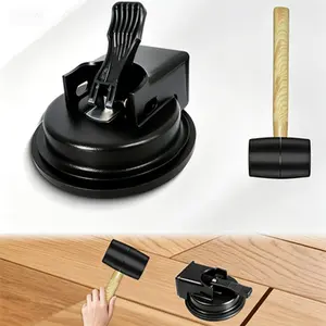 Floor Gap Fixer Tool with Rubber Hammer, Heavy Duty Floor Repair Kit, Enhanced Vacuum Suction Cup for Laminate Vinyl Wood Floors, Gap Closing Tool with Wooden Handle, Reusable Suction Cup for Floor Gap Fixing