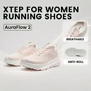 XTEP Women’s AuraFlow 2 Running Shoes - Ultra-Lightweight Breathable Mesh Walking Sneakers for Daily Jogging, Gym & Casual Wear