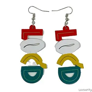 LOC'D Colorful Wood Earrings Real Wooden Stylish Earrings