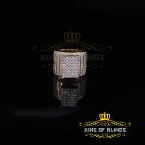 Skip to product information  King Of Bling's 925 Sterling Silver YellowCZ 7.00ct Women's Cindarella Ring Size 8