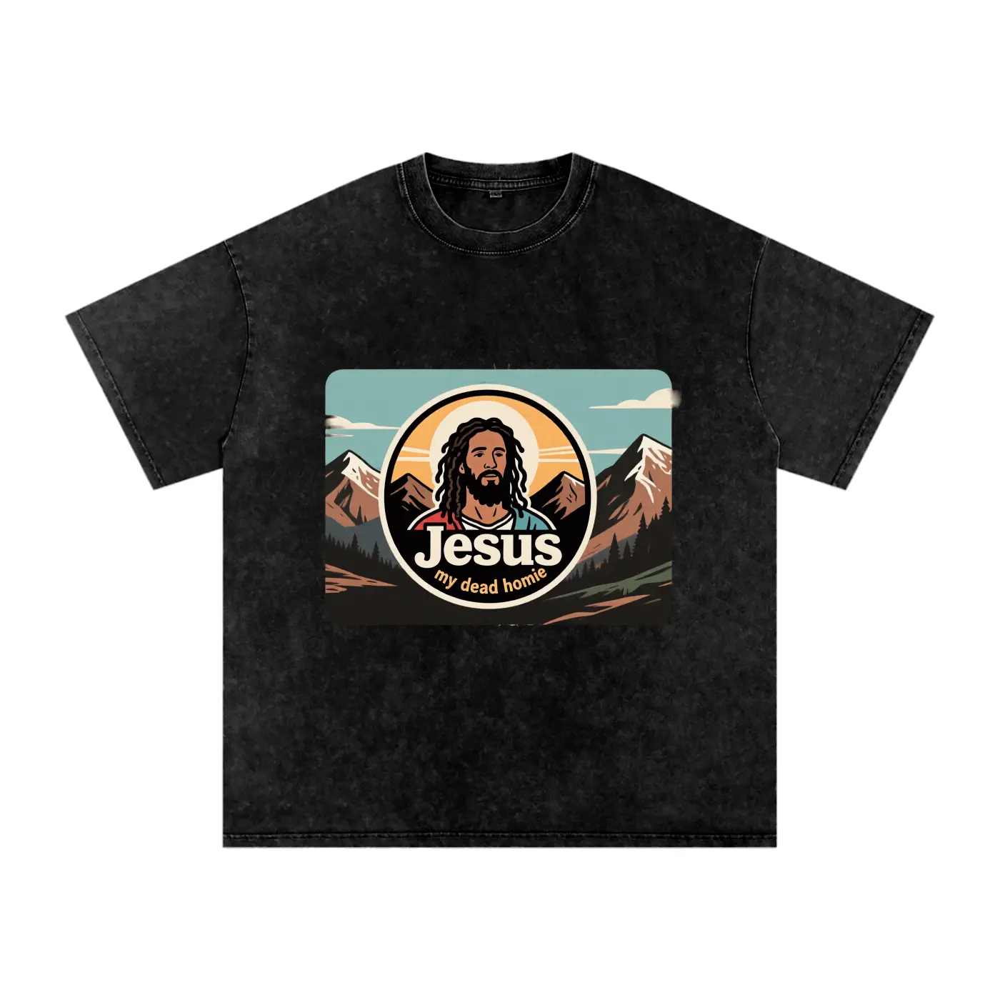 Snow Washed Oversized Cotton T-Shirt