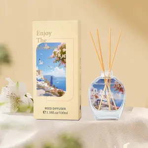 100ML Reed Diffuser, Bright Citrus Bergamot, Fresh Cedar, Warm Musk Scent, Flame-Free, Long-Lasting, Ideal for Dorm, Bedroom, Office, Holiday Gift