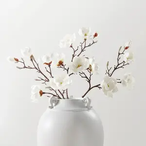 Z Gallerie New Magnolia White 40" - Set of 3 Flower Arrangement Decorative Cream Faux Plants Home Decoration