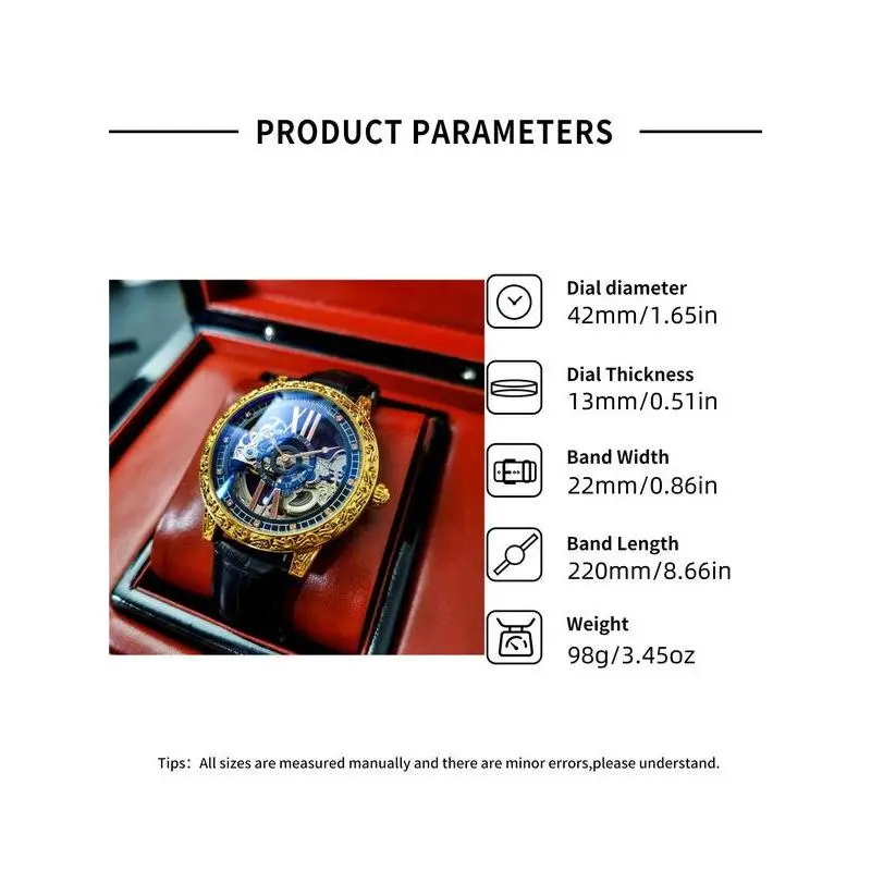 Men's Fashion Full Automatic Mechanical Watch, Fashion Luminous Watch for Party, Daily Decor, Trendy All-match & Exquisite Watch for Birthday Gift with Box Men's Fashion Full Automatic Mechanical Watch, Fashion Luminous Watch for Party, Daily Decor, Trendy All-match & Exquisite Watch for Birthday Gift with Box