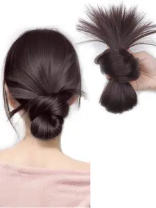 Elegant Women's Low Bun Wig, Half-Up Hairstyle Decor, Puffy Hair Style, Cosplay, Theater, Daily Wear, Party, Wedding, All Seasons