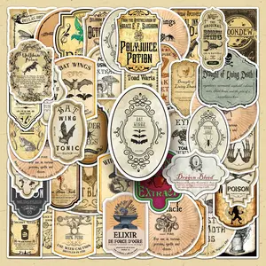 Potion Label Pattern Sticker, 100pcs/set Creative Label Sticker, DIY Decorative Sticker for Scrapbooking & Journal Making