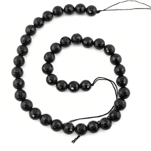 10mm Natural Black Onyx Gemstone Round Loose Beads for Jewelry Making DIY 1 Strand 15.5" Inches