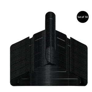 Reliable Black Plastic Hangers, 50-Count Set Offering Strength, Lightweight Feel, and Versatile Use