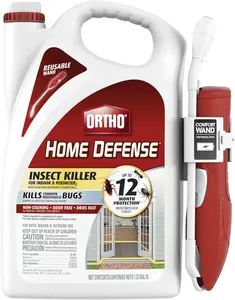 Home Defense Insect Killer for Indoor and Perimeter 2 with Comfort Wand - Ready-To-Use Bug Spray, Kills Ants, Cockroaches & Spiders, 1.33 gal.