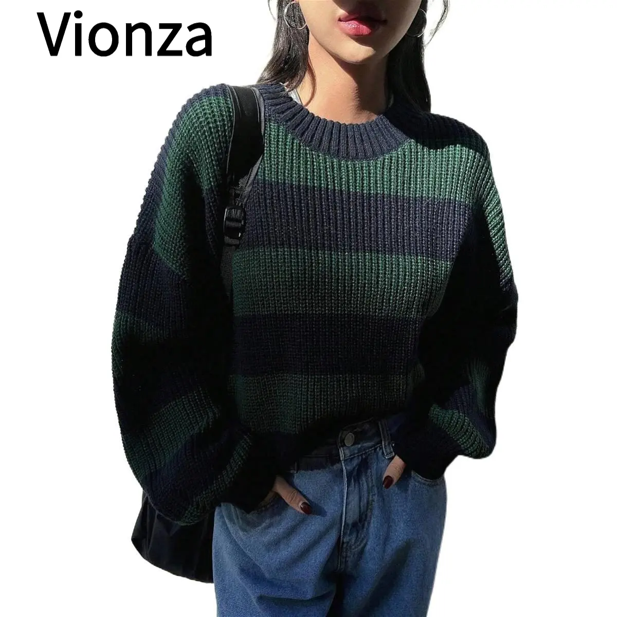 Color Block Drop Shoulder Sweater, Long Sleeve Tops for Women, Cozy Fall Fashion, Casual Outfit, Trendy Streetwear, Perfect for Layering and Weekend Wear