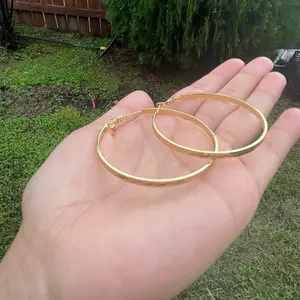 High quality rectangle design hoop (arracadas) no green skin