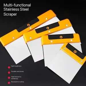 Paint Scraper Tool Set, Metal Putty Knife for Drywall Finishing, Stainless Steel Cleaning Spatula for Window Cleaning & BBQ Use
