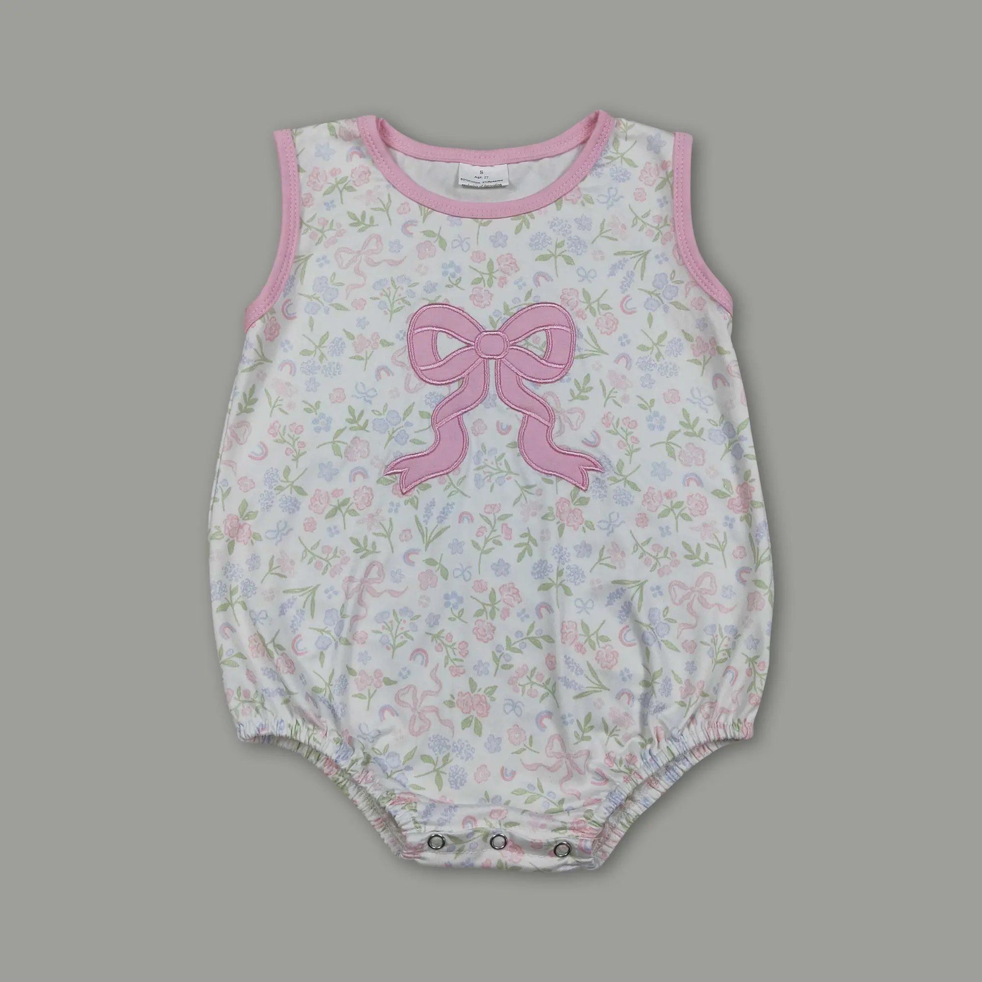 Baby Girl Bows Embroidery Bubble – Summer Must-Have, Super Cute & Comfy