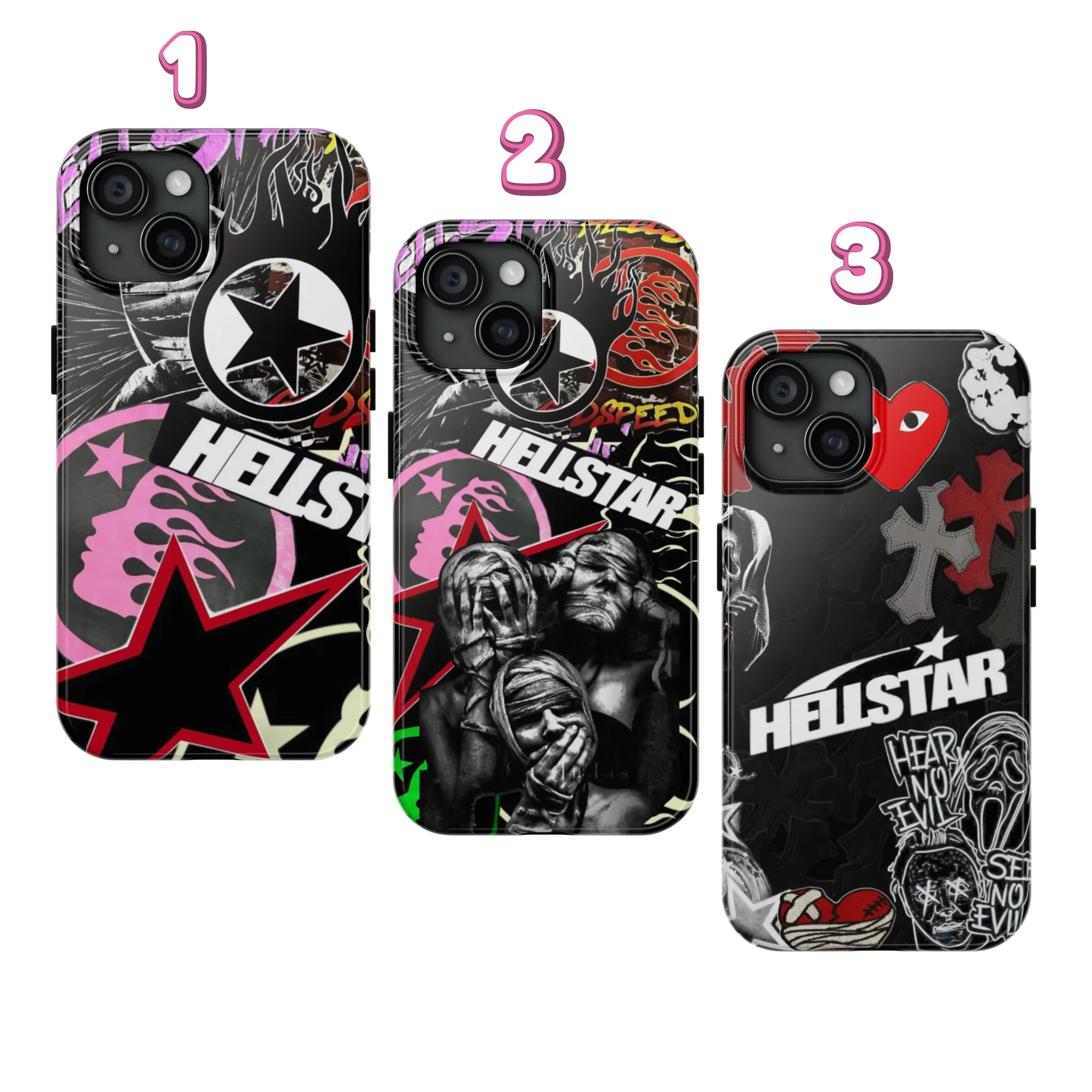 Hell Star Tough Phone Case, cover forr iphone 17 16 15 14 13 – Ultimate Rugged Protection for Your Phone Free Phone Grip & Wipes!
