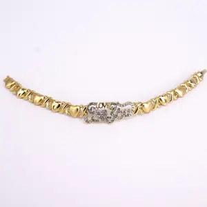18k Layered real gold filled xo I love you bracelet 7.5 inches #2