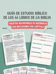 Guía de Estudio Bíblico de los 66 Libros de la Biblia: Tarjetas Recortables de Referencia con Reflexiones por Capítulo (The 66 Books of the Bible Study Overview Series) (Spanish Edition)