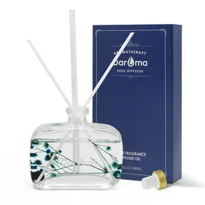 DAROMA Reed Diffuser Set with Sticks, Dried Flowers Aromatherapy Reed Diffuser with Nature Essential Oil, Fragrance Scent Diffuser for Home Décor & Office, for Christmas Scented Perfume Freshener