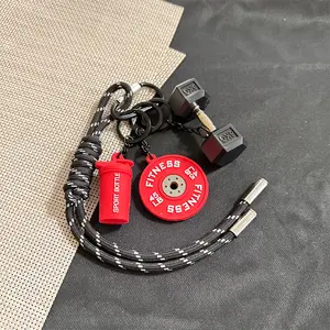 Dopamine Colorblock Mini Barbell Keychain Set, Fashionable Unisex Accessory, Fitness Keychains, Perfect Gift for Fitness Enthusiasts, Backpack & Car Decor, Weightlifting