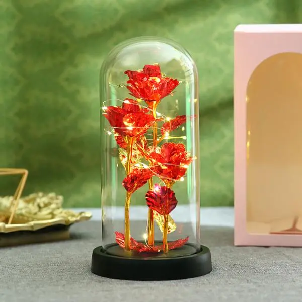 Gifts for Her LED Eternal Rose Flower Nightlight Romantic Valentine’s Day Present for Girlfriend Wife Mom,birthday gifts for gf,mother's day gifts,led lights bedroom,Summervibes summerwins