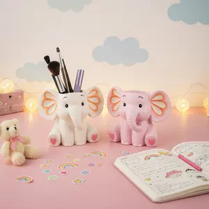 Cute Elephant Pen Holder, Makeup Brush Organizer, Office Desk Decor, Girl's Birthday Gift, Stationery Storage Box, Desktop Decoration