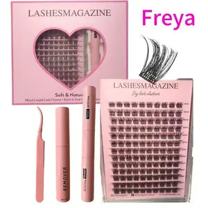 DIY lashes cluster kit lightweight, Cat Eye Eyelashes Makeup Cosmetic Beauty pawotence lash extension  volume clusters mixed length individual false eyelash