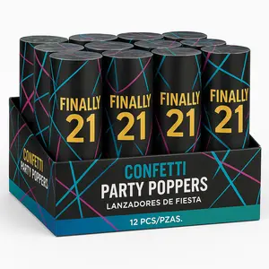 Finally 21 Confetti Party Poppers - Pack of 12
