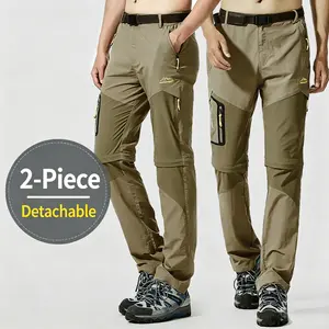 Outdoor quick-dry men’s pants, removable design for two ways to wear, multiple pockets, stretchy tactical casual hiking pants Menswear