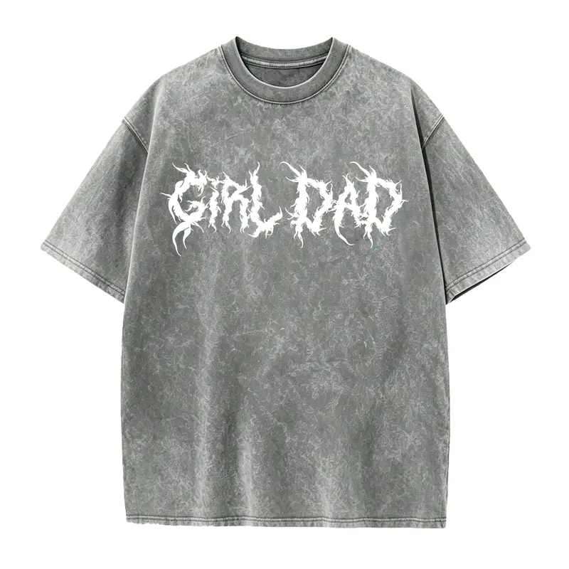 Lady's Soft Casual Short-Sleeve Smooth Seamless Plain Heavy Metal Dad-Girl Bond T-Shirt, Step Dad Fathers Day Gift Apparel