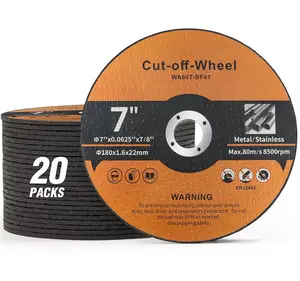 20 Pack Cut Off Wheels 7 Inch  Wheel 7x1/16x7/8 Metal and Stainless Steel  Disc Fit for Angle  Aggressive  disc for General Purpose Metal
