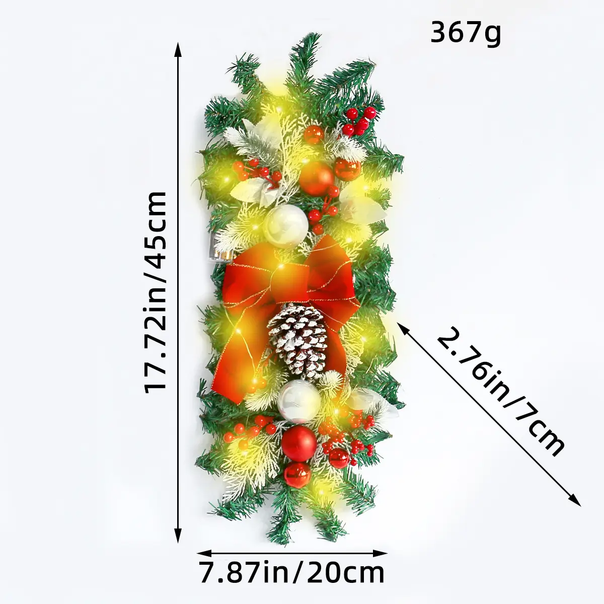 K1 17 Red Inverted Tree with Pinecone (W