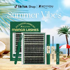 StarrlNight Kit | KEYYOU Black Pearl Lash Clusters | Waterproof & Long-Lasting | Fashion Wet Look | Beginner-Friendly DIY | Salon-Grade Lash Extension Alternative | Flawless Voluminous Finish | Evil lash | Trendy Must-Have #Summervibes