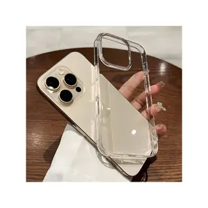 Hard Luxury Shockproof Clear Bumper Cases For IPhone 16 15 14 13 12 11 Pro Max Plus Transparent Acrylic Phone Cover Accessories Cellphone Protection Ip16 Tempered Glass Protective Casing