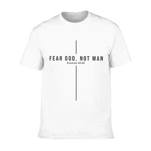 Men's Oversize Heavyweight Cotton Round Neck Short-Sleeve T-Shirt - Minimal Cross Line Faith Scripture Quote Graphic, Breathable, Matching Joggers/Outerwear, Unisex Casual Daily Top