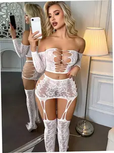 Sheer Mesh Bodysuit One Piece Tight Stretchy Nightwear Lingerie Date Night