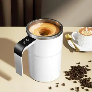 Rechargeable Automatic Stirring Coffee Cup with Temperature Display, Inner Stainless Steel, One Button Control, Heat Preservation, Insulated Mug