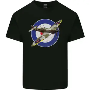 Spitfire MOD RAF WWII Fighter Plane British Mens Cotton T-Shirt Tee Top 1