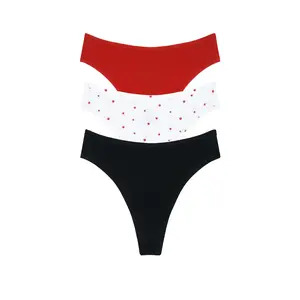 Negative Underwear Cloud Cotton Thong 3 Pack in Black Cherry