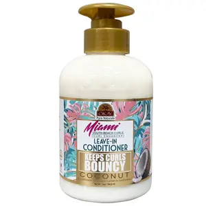OKAY Miami South Beach Curls Coconut Leave-In Conditioner - Curl Enhancing, Frizz Control, Deep Moisture for Curly, Coily & Wavy Hair - 12 oz