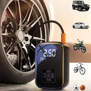 1 Tire Inflator Portable Air Compressor, Fast Cordless Air Pump, Digital Display with Multi-function Nozzle Adapter and Long-lasting Lithium Battery, Suitable for Car Motorcycle Bicycle Tire Balls, Auto Parts