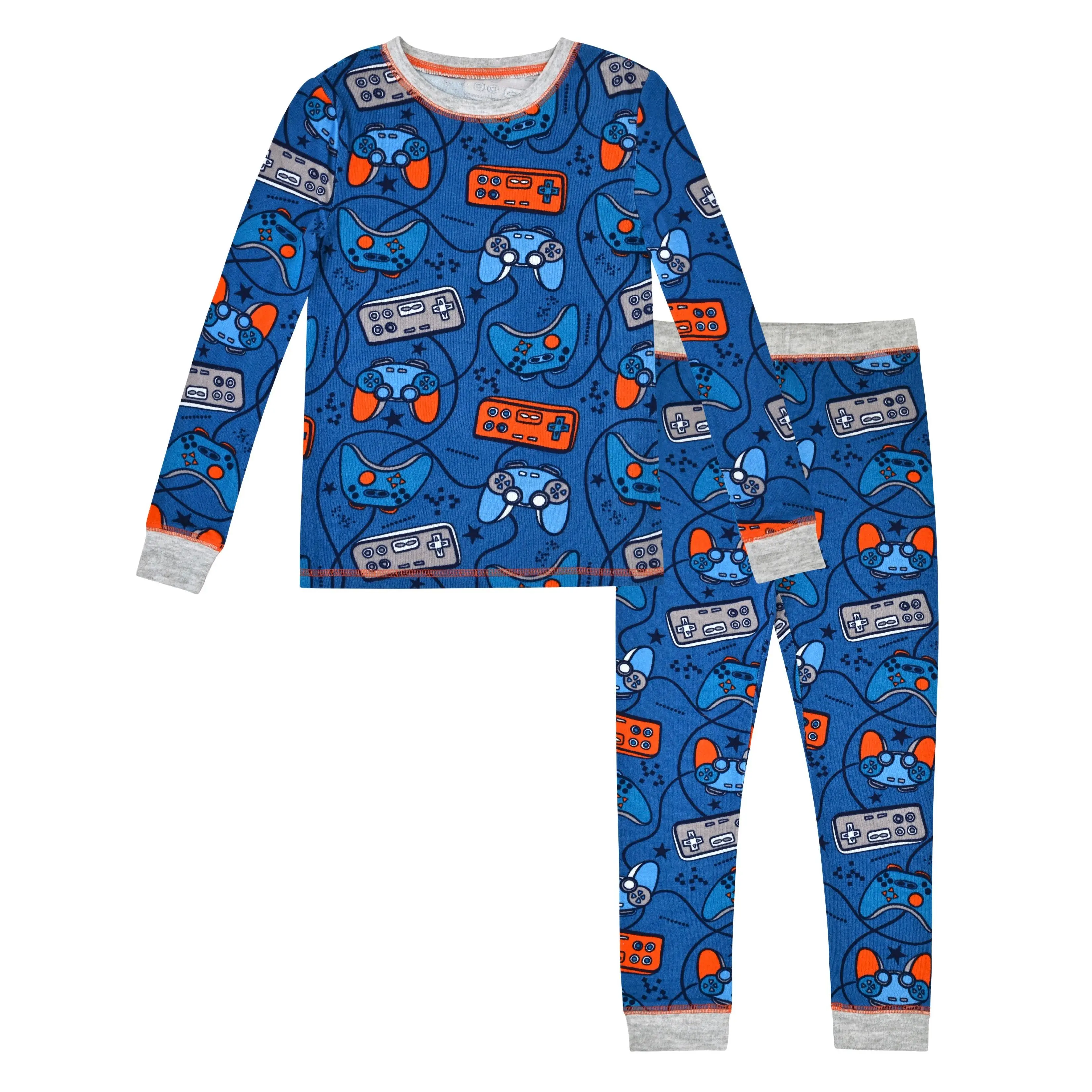 Sleep On It Boys 2-Piece Super Soft Jersey Long Sleeve Snug-Fit Pajama Set - Gaming