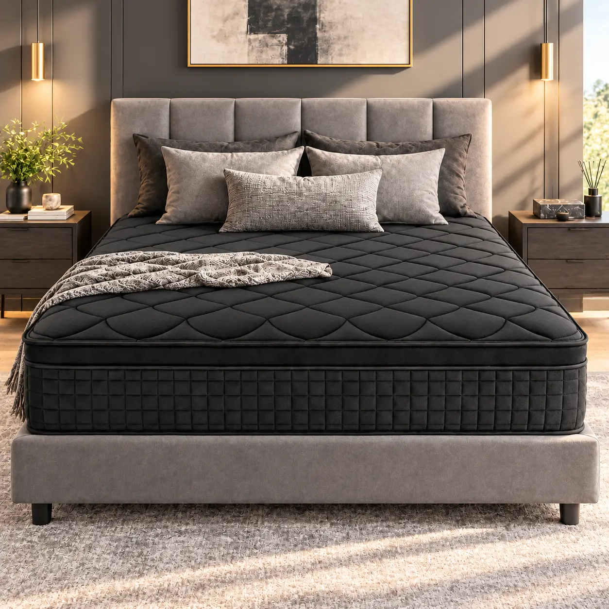 Medium Firm Memory Foam Mattress - 8-14 in Thick, Breathable Design, Compressed Boxed Packaging edge support back relief queen size