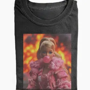 Iconic Blonde Barbie Doll Bubblegum Meme T-Shirt, Unbothered Aesthetic Graphic Shirt, Trendy Streetwear Apparel