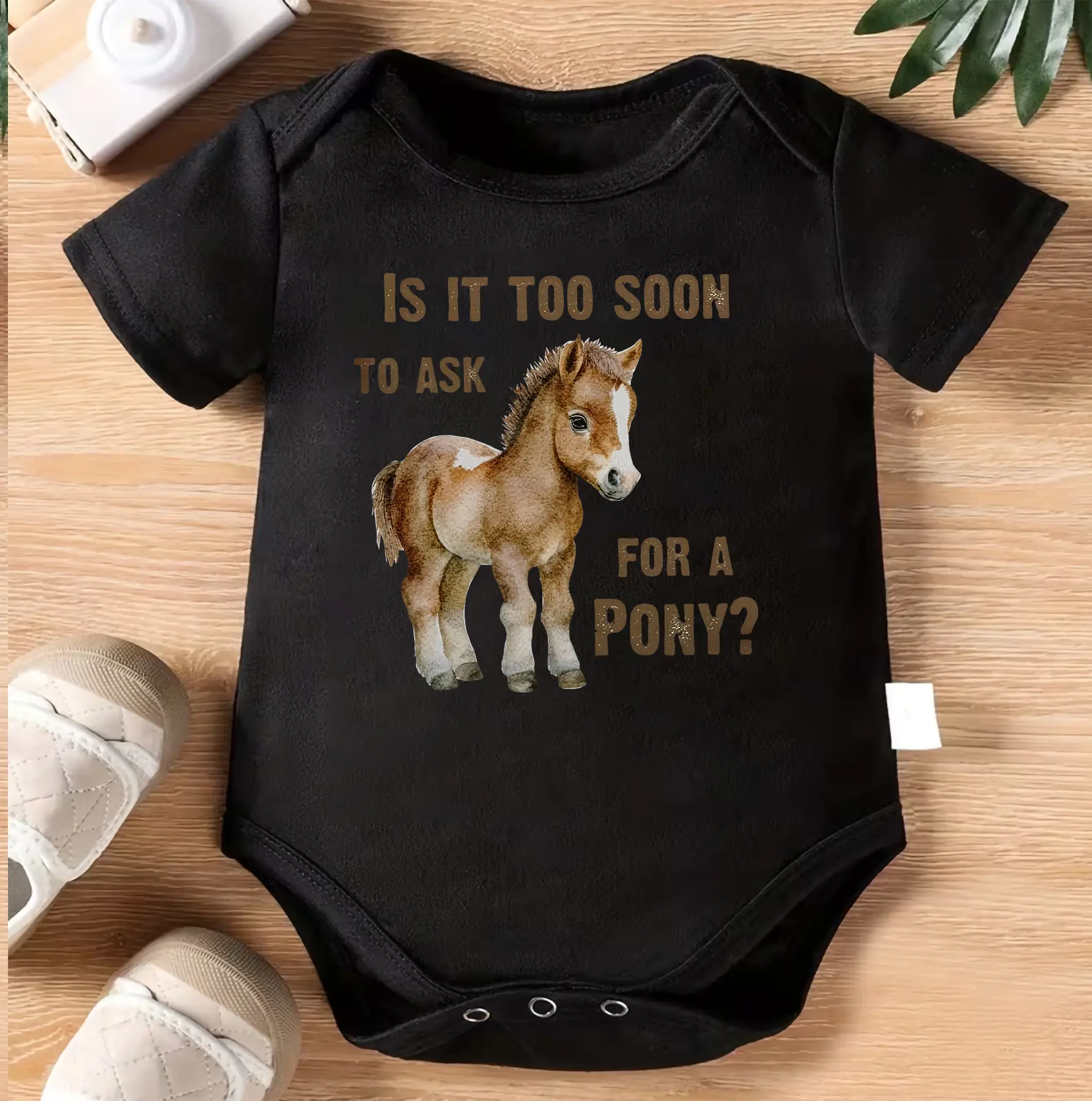 Is It Too Soon To Ask For A Pony Baby Bodysuit, Funny Horse Onesie, Cute Pony Infant Romper, Cowgirl Baby Outfit, Equestrian Newborn Clothes, Horse Lover Baby Gift, Ranch Baby Shower Gift, Western Baby Bodysuit, Country Farm Baby Apparel